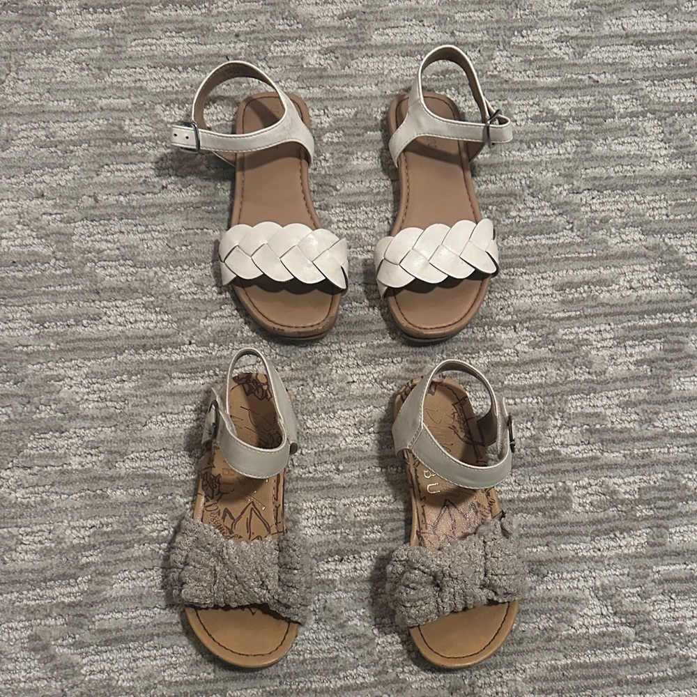 Stylish White and Gray Sandals